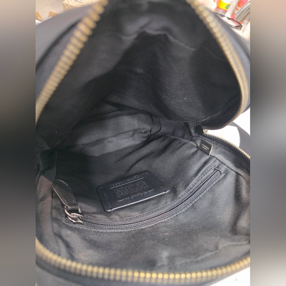 Coach "Graham" Men's Collection Unisex Black Leather Slingback w Gunmetal - Picture 11 of 15